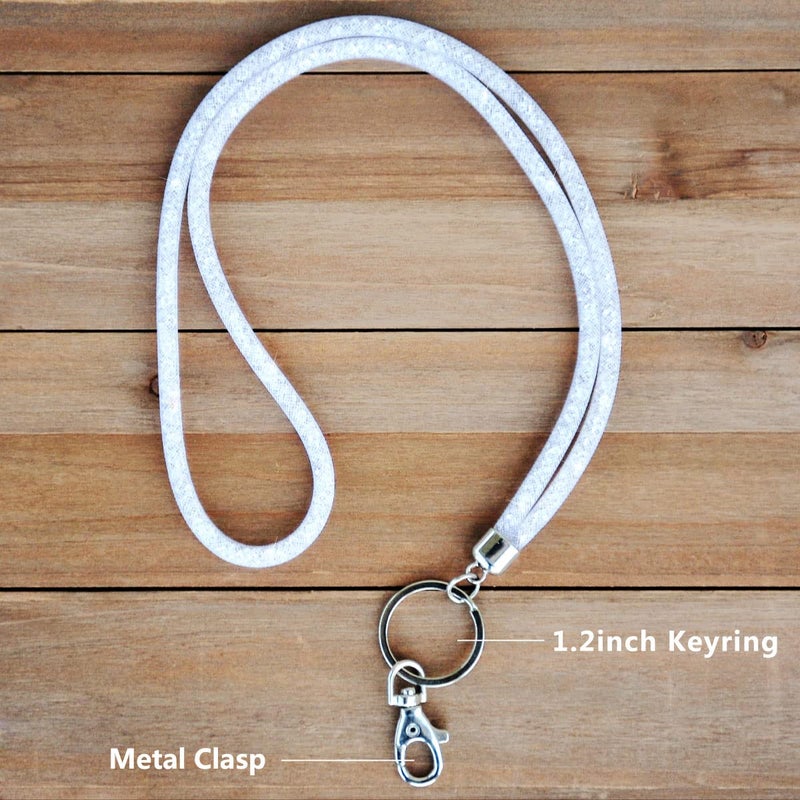 Ascrafter 10 Pack Necklace Name Card Lanyards, Bling Lanyard Strap, ID Card Lanyard with Bling retractable Badge Holder with Metal Clasp & Keyring - Image 4